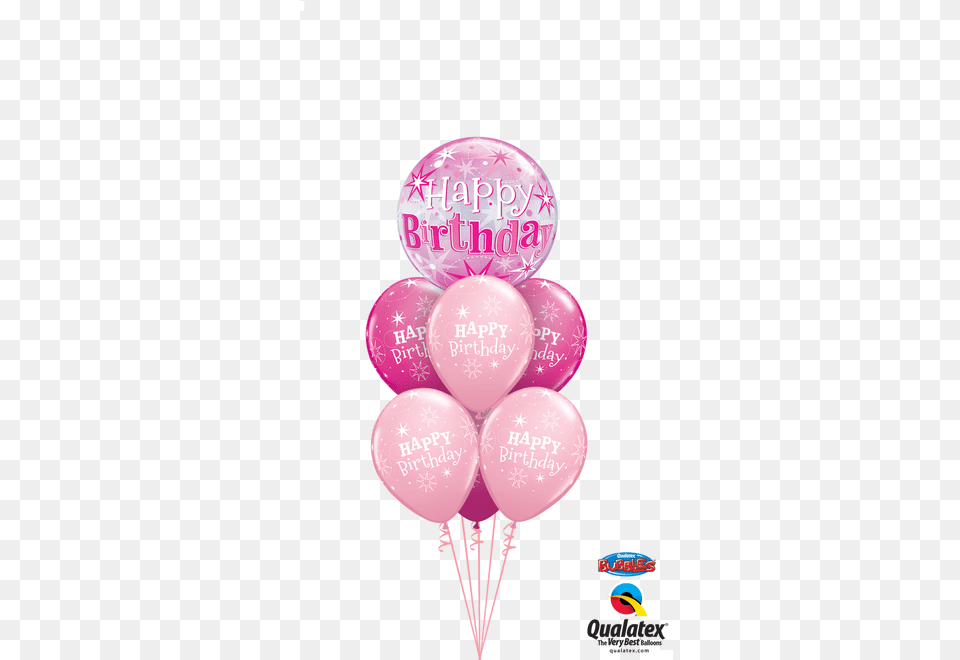 Bubbly Girl Happy Birthday Pink Balloons, Balloon Png