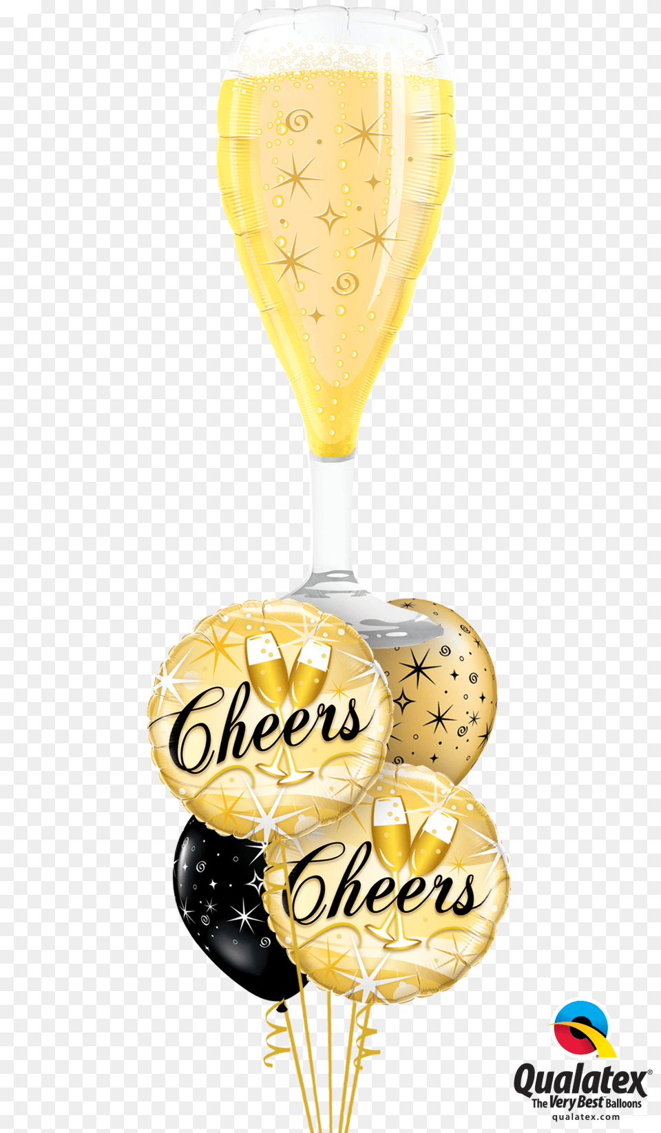 Bubbly Wine Glass Cheers Qualatex, Alcohol, Beverage, Liquor, Wine Glass Png Image