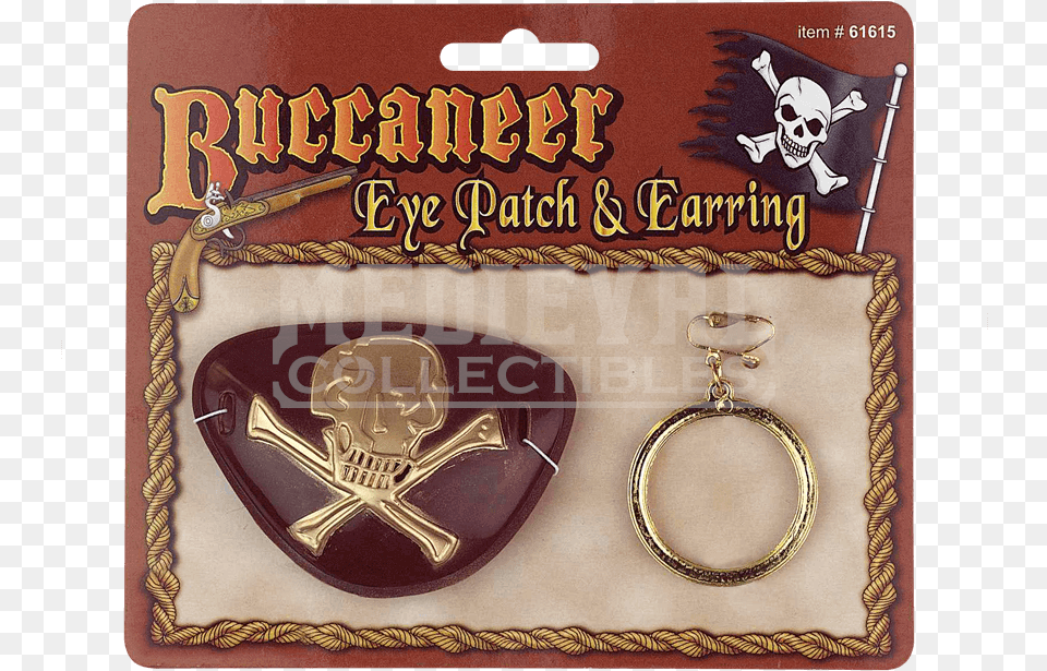 Buccaneer Eye Patch And Earring Pirate Eye Patch And Earring Costume Accessory Set, Guitar, Musical Instrument, Accessories, Jewelry Free Png Download