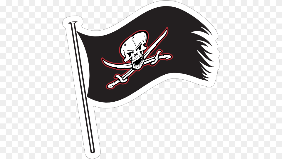 Buccaneers Flag Mascot Sticker Cartoon, Person, Pirate, Smoke Pipe, Stencil Free Png