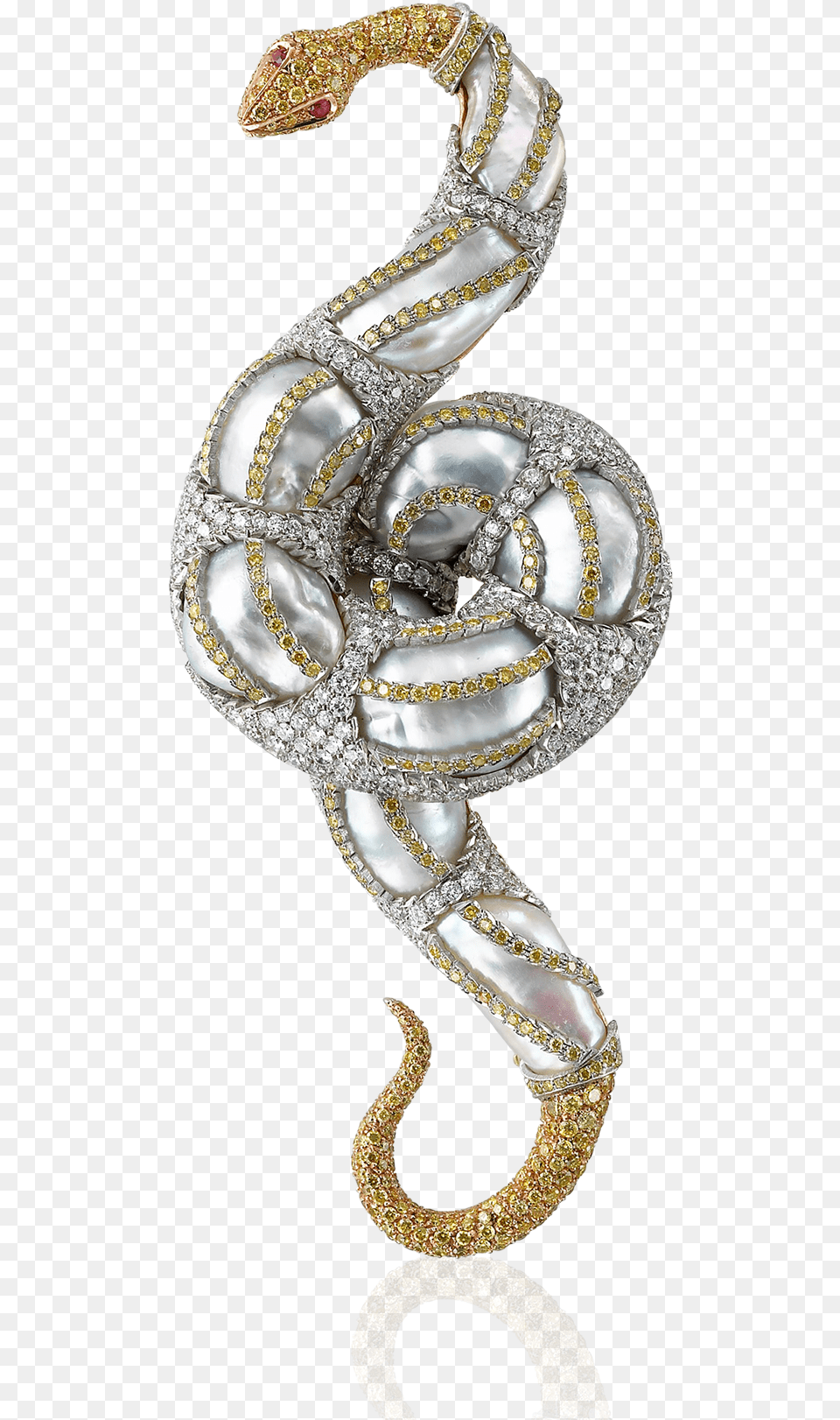 Buccellati Brooches Snake Brooch High Jewelry Snake High Jewellery, Accessories, Earring, Person Png Image