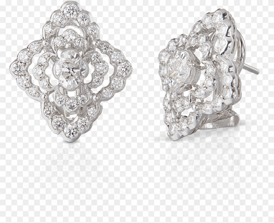 Buccellati Cut Diamond Ventaglio Earrings Jewelry Platinum, Accessories, Earring, Gemstone, Wedding Free Transparent Png