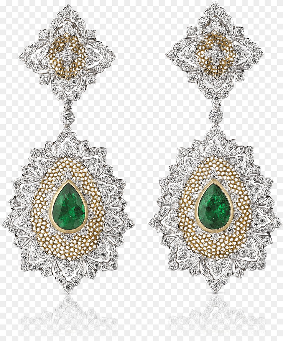 Buccellati Earrings Esmeralda Earrings High Jewelry Buccellati Earrings High Jewelry, Accessories, Earring, Gemstone Png Image