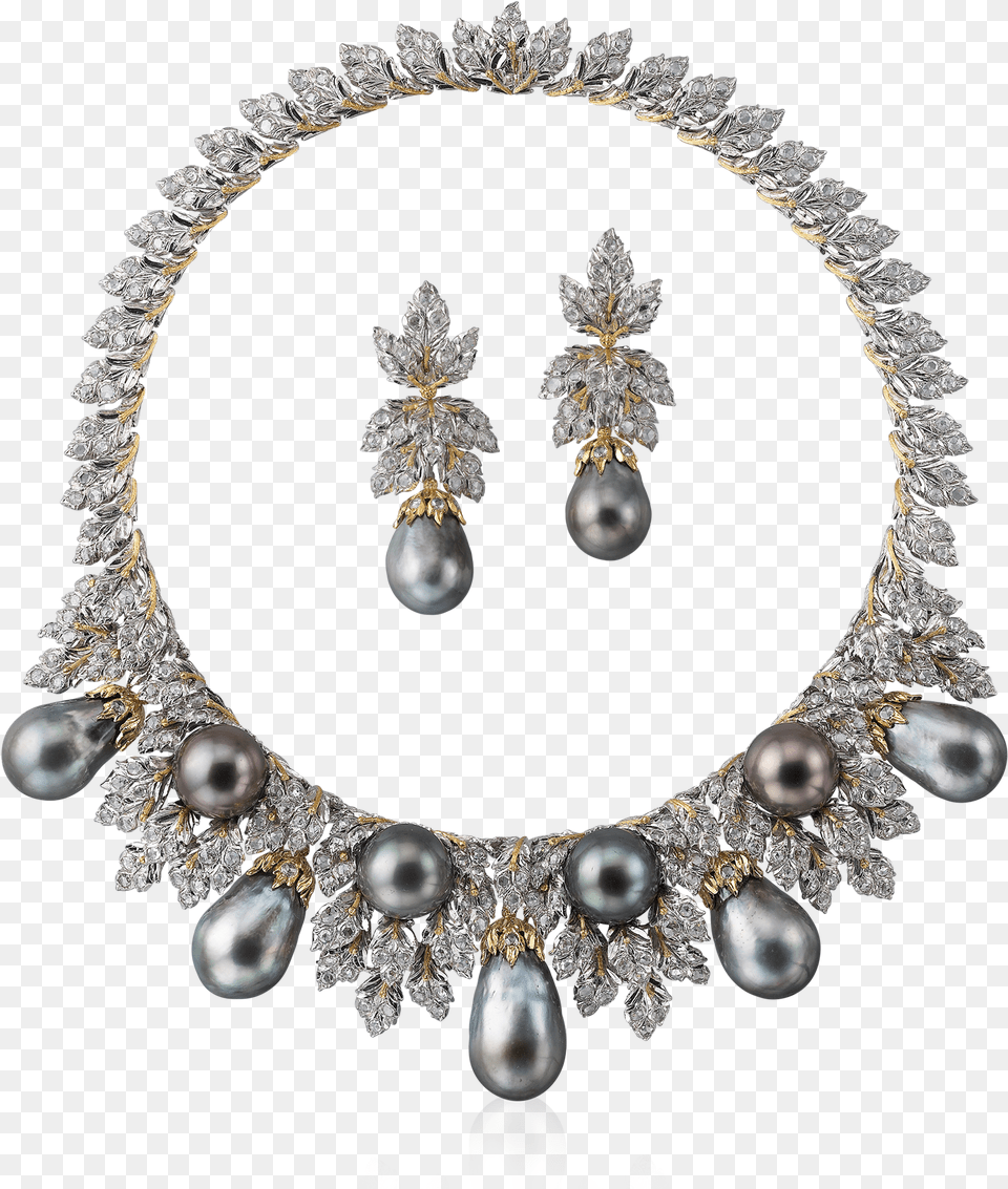 Buccellati Necklaces Ghianda Set Necklaces High Jewellery Pearl Amp Diamond Necklace, Accessories, Earring, Jewelry, Gemstone Png Image