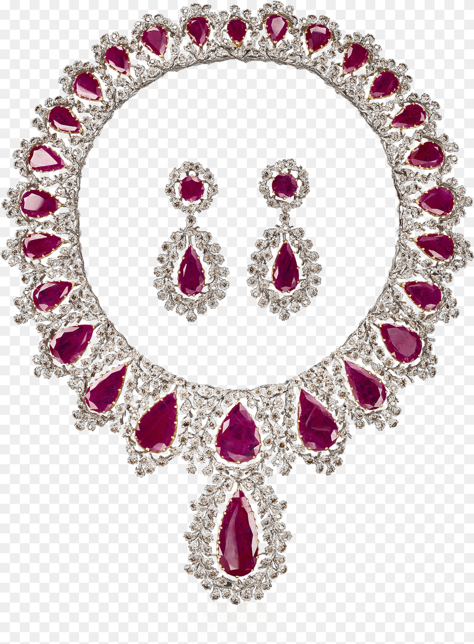 Buccellati Necklaces Regina Set Necklaces Collier Diamanti E Rubini, Accessories, Earring, Jewelry, Necklace Png