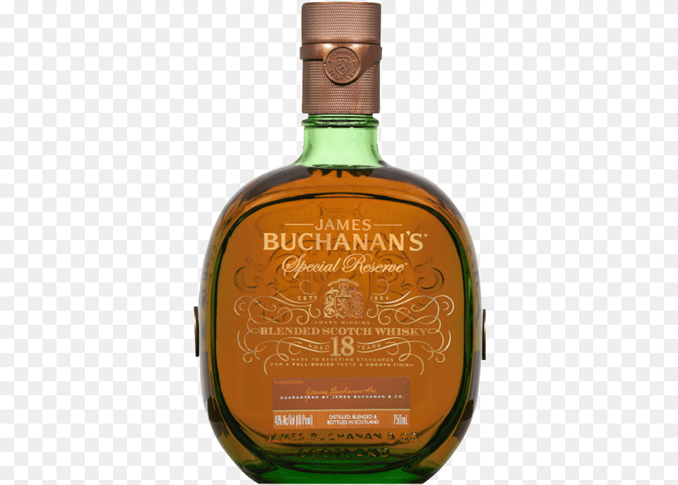 Buchanan S 18 Yr Bucana, Alcohol, Beverage, Liquor, Bottle Png Image