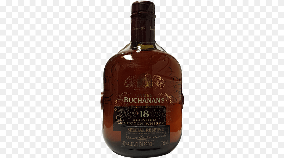 Buchanans De Luxe 750ml Grain Whisky, Alcohol, Beverage, Liquor, Bottle Png Image
