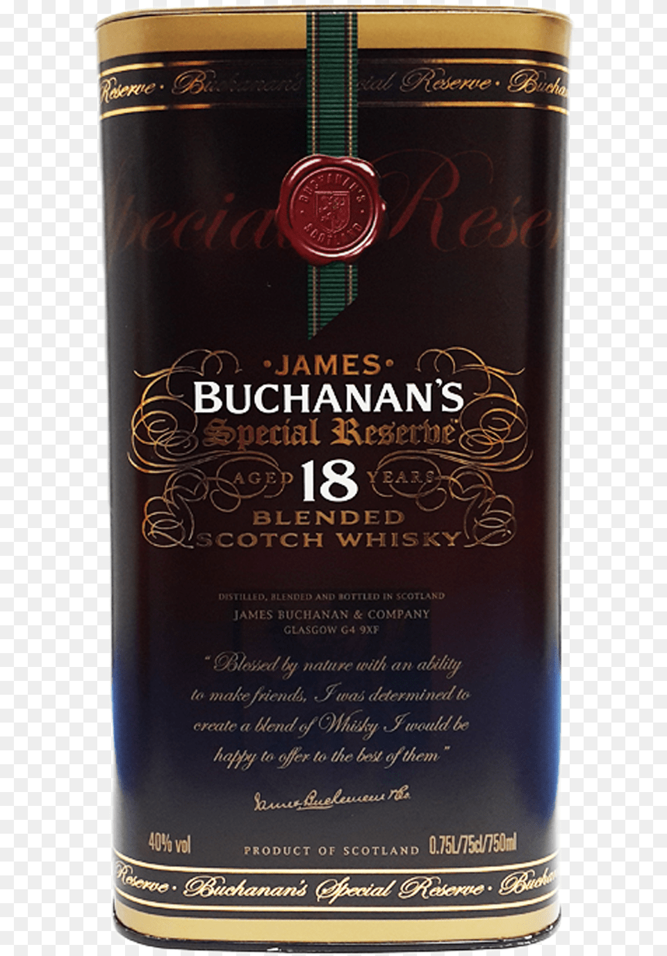 Buchanans Special Reserve 18yo 75clscotland Whisky, Book, Publication, Alcohol, Beverage Png