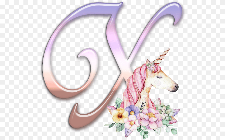 Buchstabe Letter X Alphabet Unicorn And Letter K, Art, Graphics, Floral Design, Pattern Png