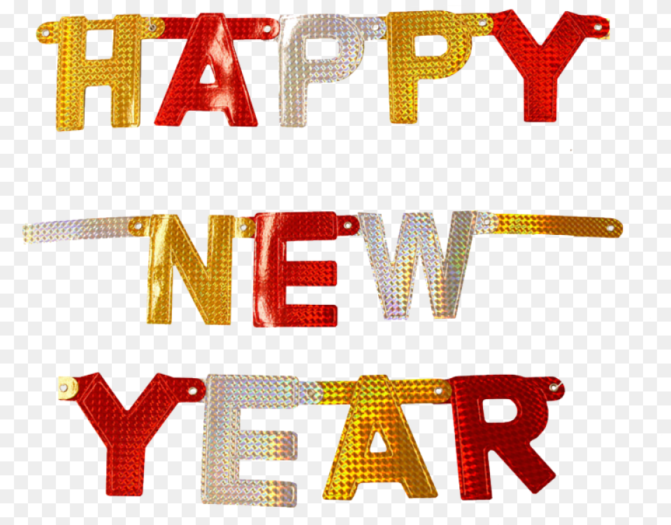 Buchstaben Girlande Silvester Buchstaben Girlande Silvester Happy New Year Gold, Logo, Text Free Png Download