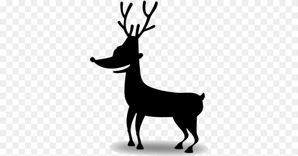 Buck Deer Transparent Reindeer Cartoon, Animal, Mammal, Silhouette, Wildlife Free Png Download