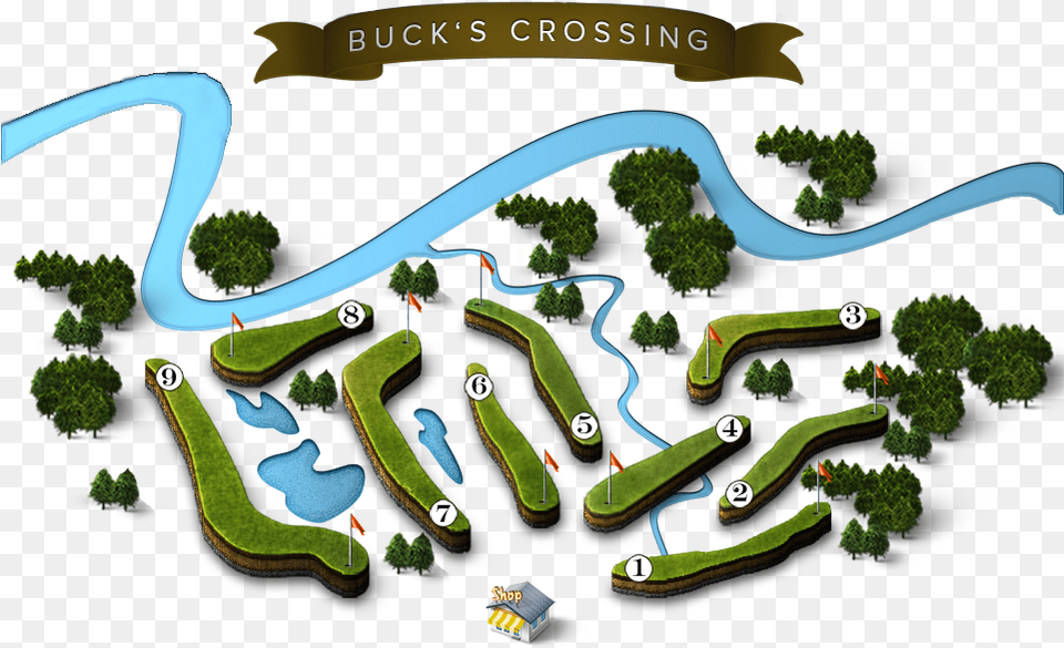 Buck S Crossing Course Layout Tree, Grass, Plant, Water, Outdoors Free Png Download