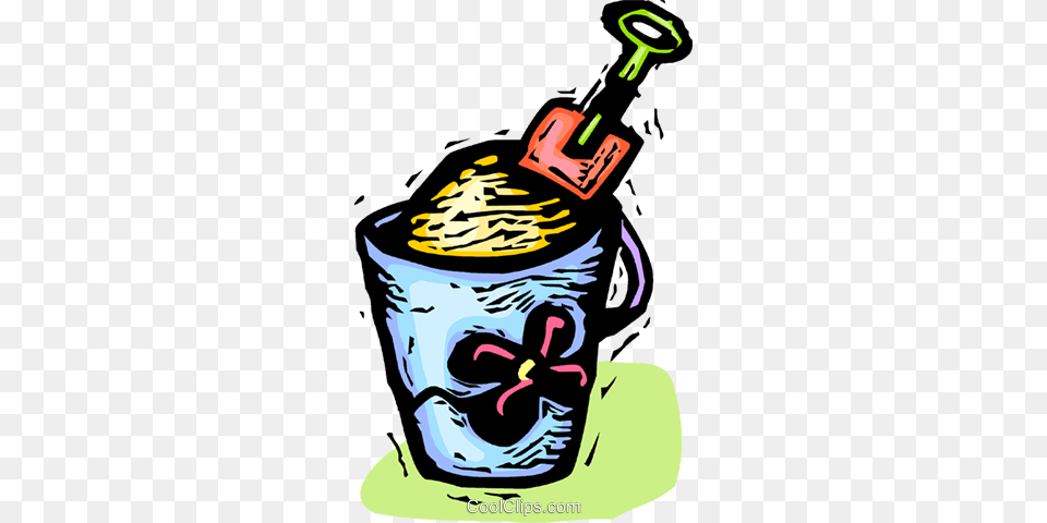 Bucket And Toy Shovel Royalty Vector Clip Art Illustration, Tin, Ammunition, Grenade, Weapon Free Png