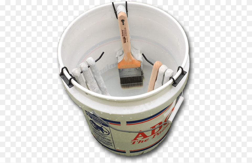 Bucket Holding Paintbrush Water Hangers Paintbrush, Brush, Device, Tool Png