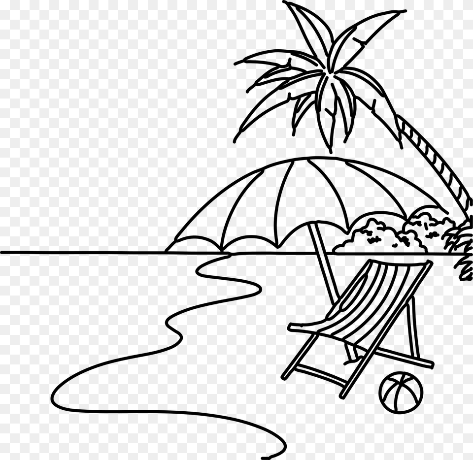 Bucket List Clipart Beach Black And White Clipart, Gray Free Transparent Png