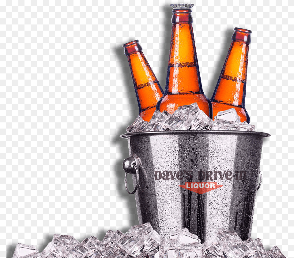 Bucket Of 5 Beer, Alcohol, Beer Bottle, Beverage, Bottle Png