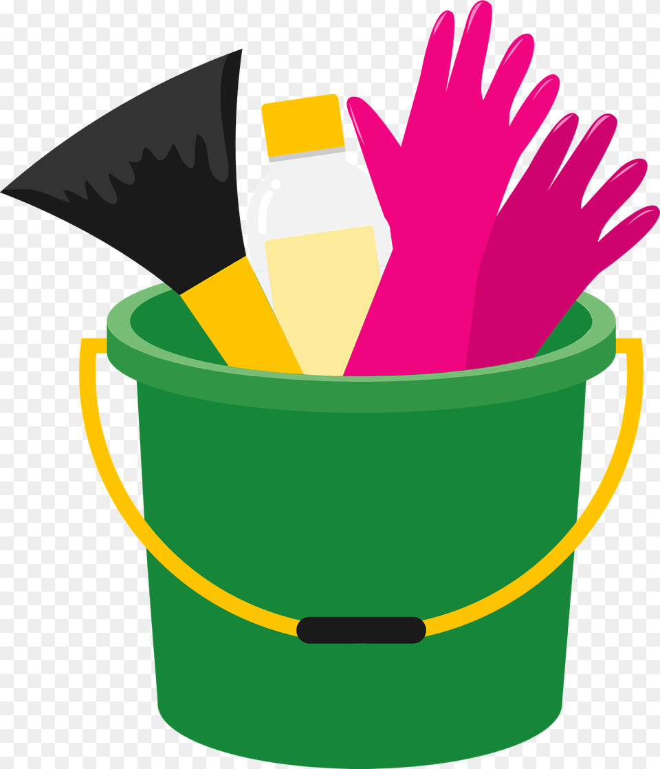 Bucket Of Cleaning Supplies Clipart, Clothing, Glove Free Png Download
