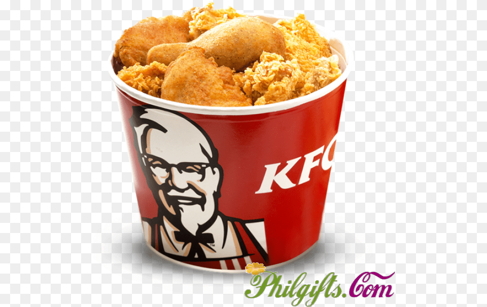 Bucket Of Kfc, Food, Fried Chicken, Nuggets, Person Png