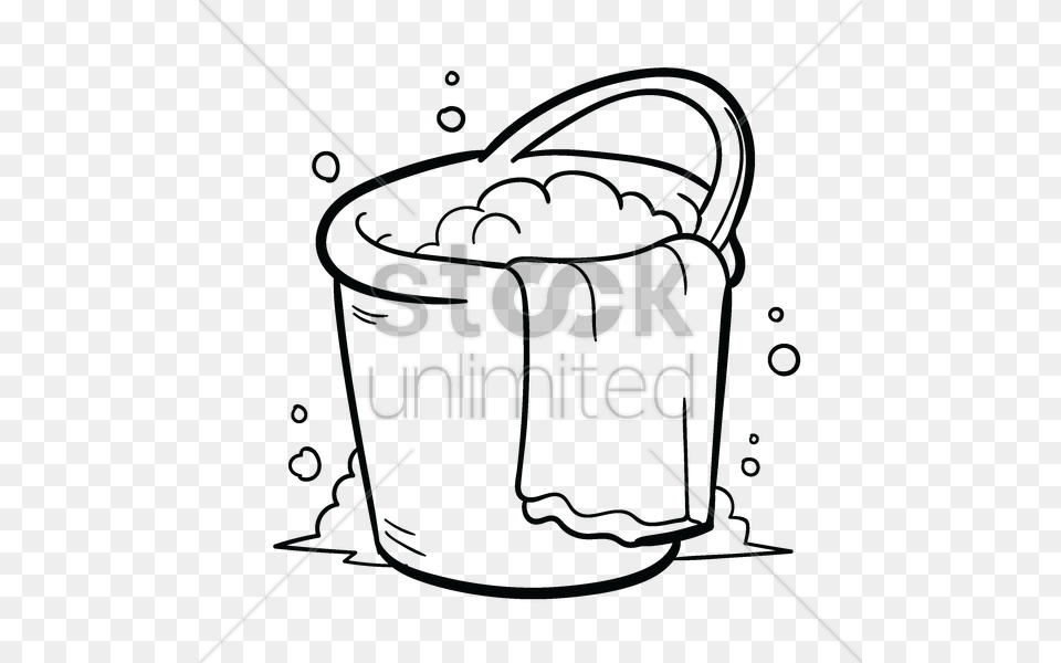 Bucket Of Water With Towel Vector Lighting Png Image