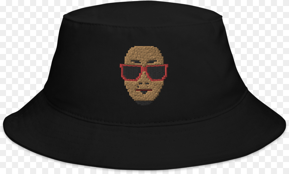 Bucket Red Black Mockup Front Flat Black, Clothing, Hat, Sun Hat, Face Png