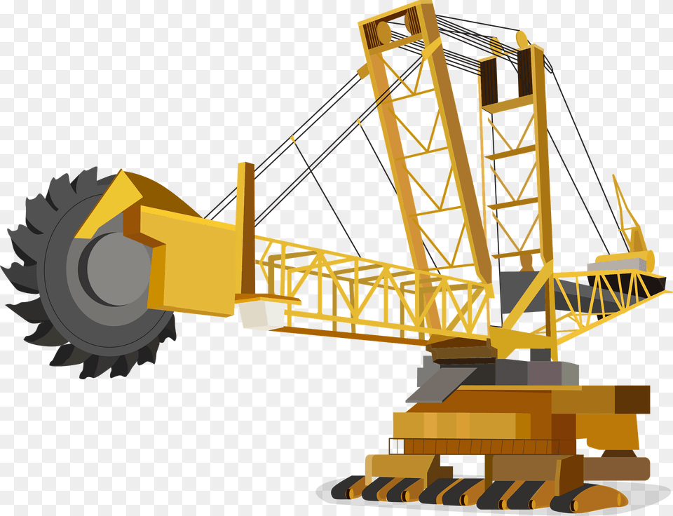 Bucket Wheel Excavator Clipart, Construction, Construction Crane, Bulldozer, Machine Png Image