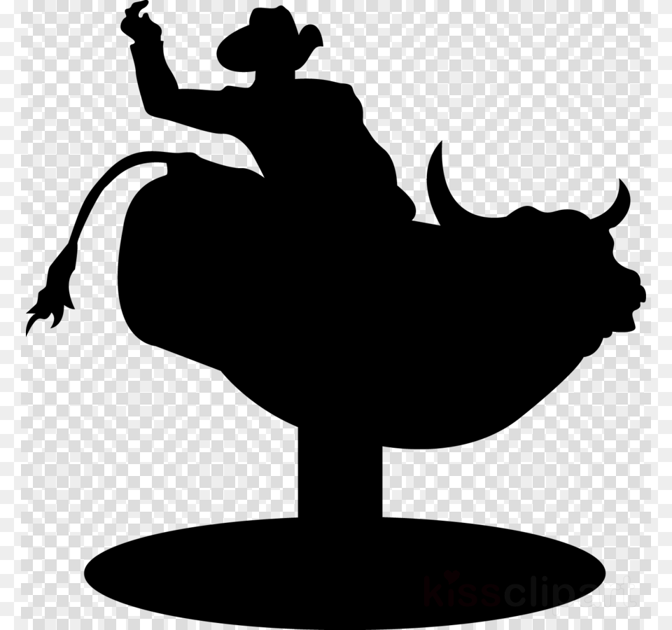 Bucking Bull Silhouette Clipart Bull Riding Rodeo Bucking Mechanical Bull Riding Silhouette, Electrical Device, Microphone, Furniture, Person Free Transparent Png