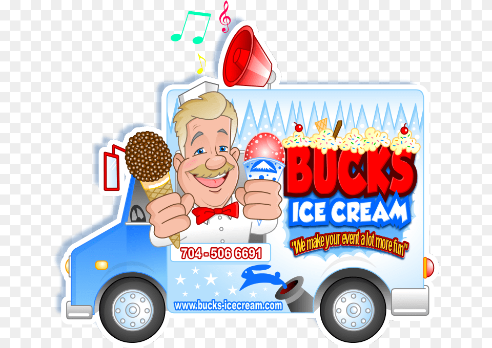 Bucks Ice Cream Truck, Dessert, Food, Ice Cream, Advertisement Png Image