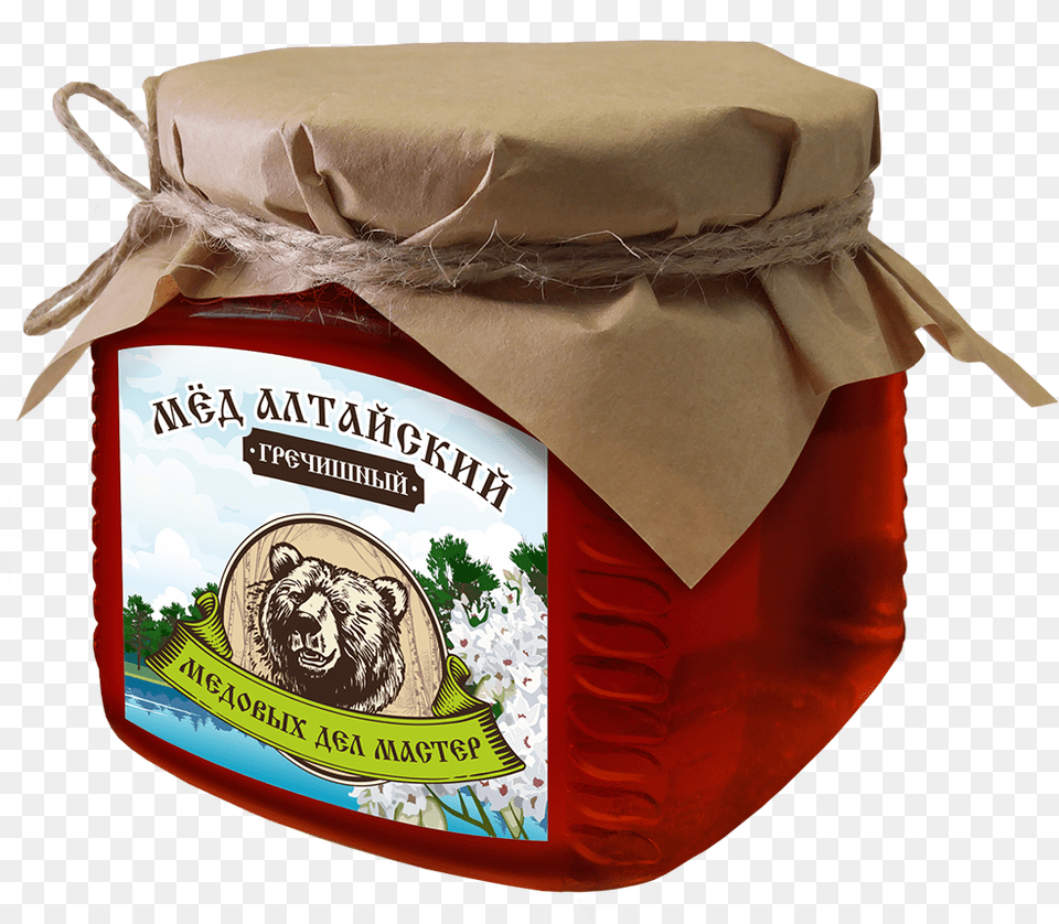 Buckwheat Altai Bee Honey In Glass Jar 300 G Pudding, Food, Jam, Face, Head Free Png