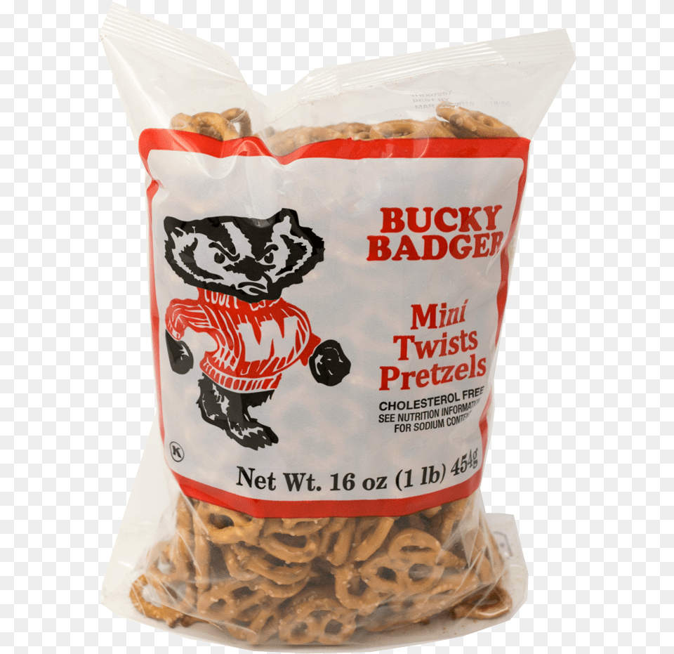 Bucky Badger Mini Pretzel Twists, Food, Snack Free Png