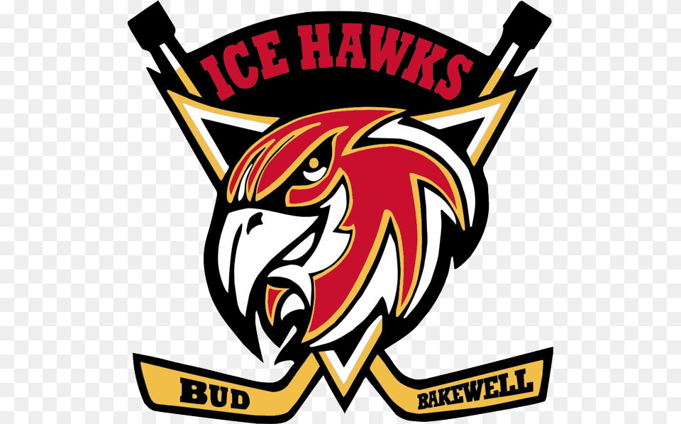 Bud Bakewell Ice Hawks Logo Clipart Bud Bakewell Ice Hawks, Emblem, Symbol, Dynamite, Weapon Free Png