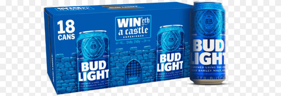 Bud Light 18 Pack, Alcohol, Beer, Beverage, Lager Png Image