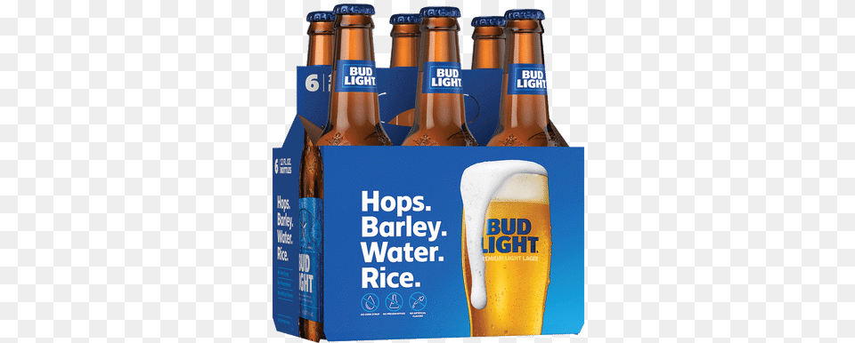 Bud Light 6pack Bottles Bud Light 6 Pack, Alcohol, Beer, Beer Bottle, Beverage Free Png Download