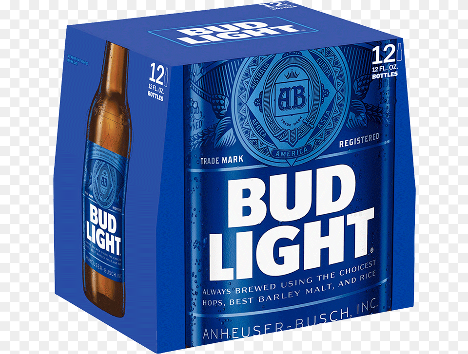 Bud Light Aluminum Bottle 12 Pack, Alcohol, Beer, Beer Bottle, Beverage Free Transparent Png