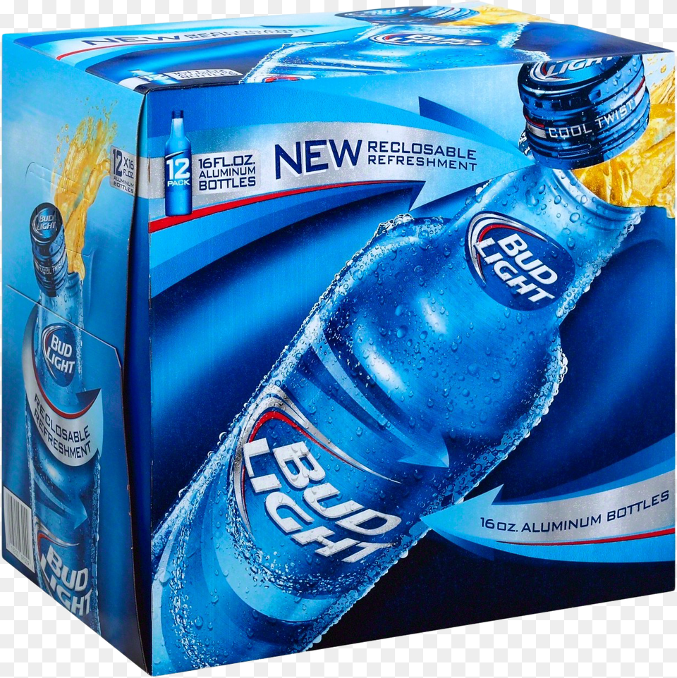 Bud Light Aluminum Bottle, Can, Tin, Beverage Free Png
