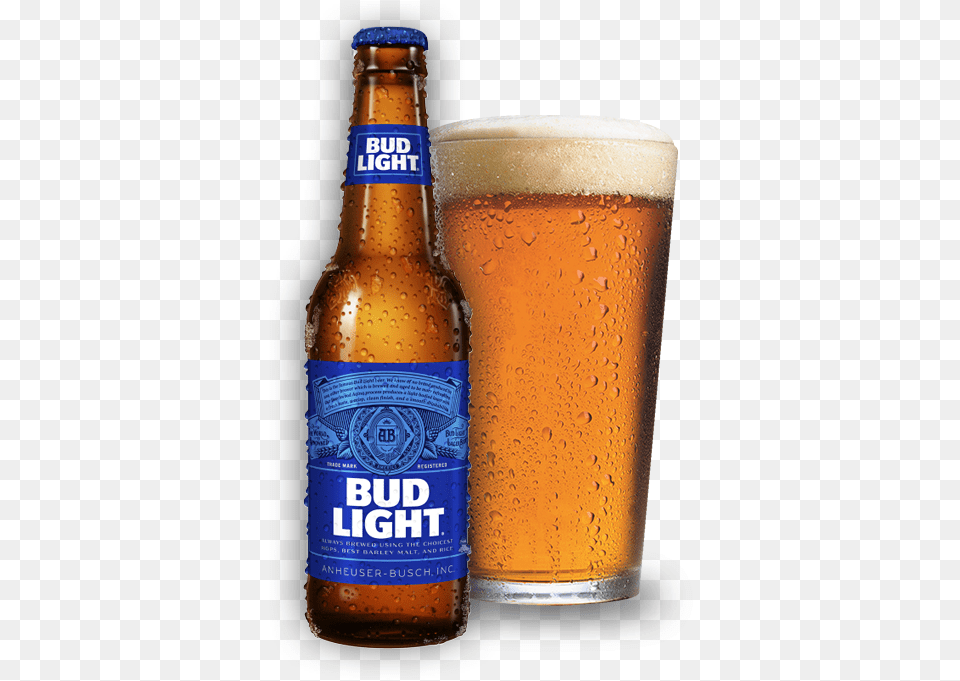 Bud Light Bottle Transparent Low Calorie Beer, Alcohol, Lager, Glass, Liquor Free Png