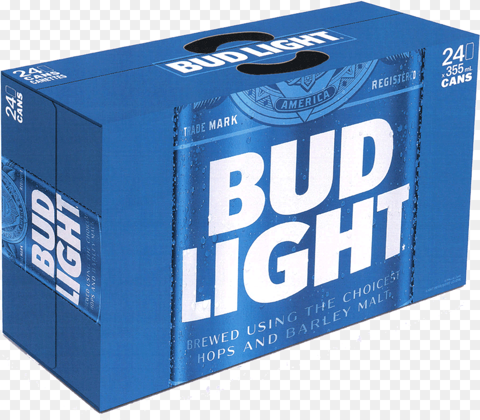 Bud Light Bud Light 24 Cans, Box, Gum, Cardboard, Carton Png Image