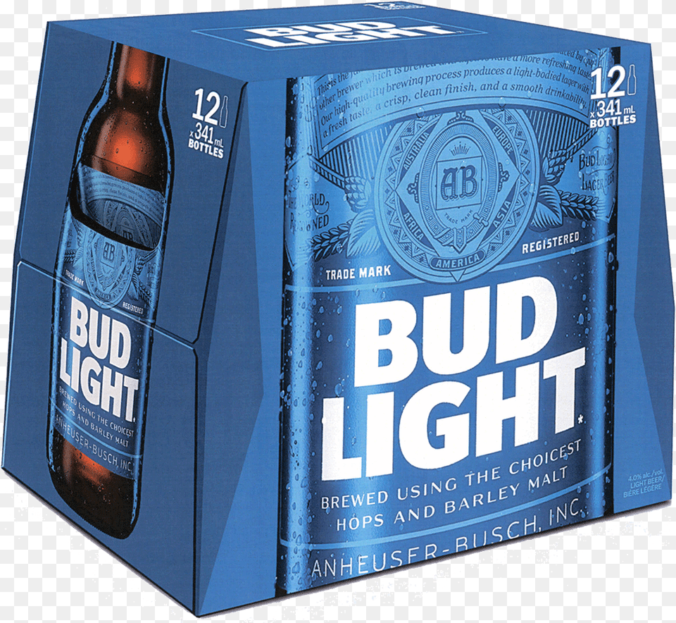 Bud Light Bud Light Beer 12 Pack 12 Fl Oz Bottles, Alcohol, Beer Bottle, Beverage, Book Png Image