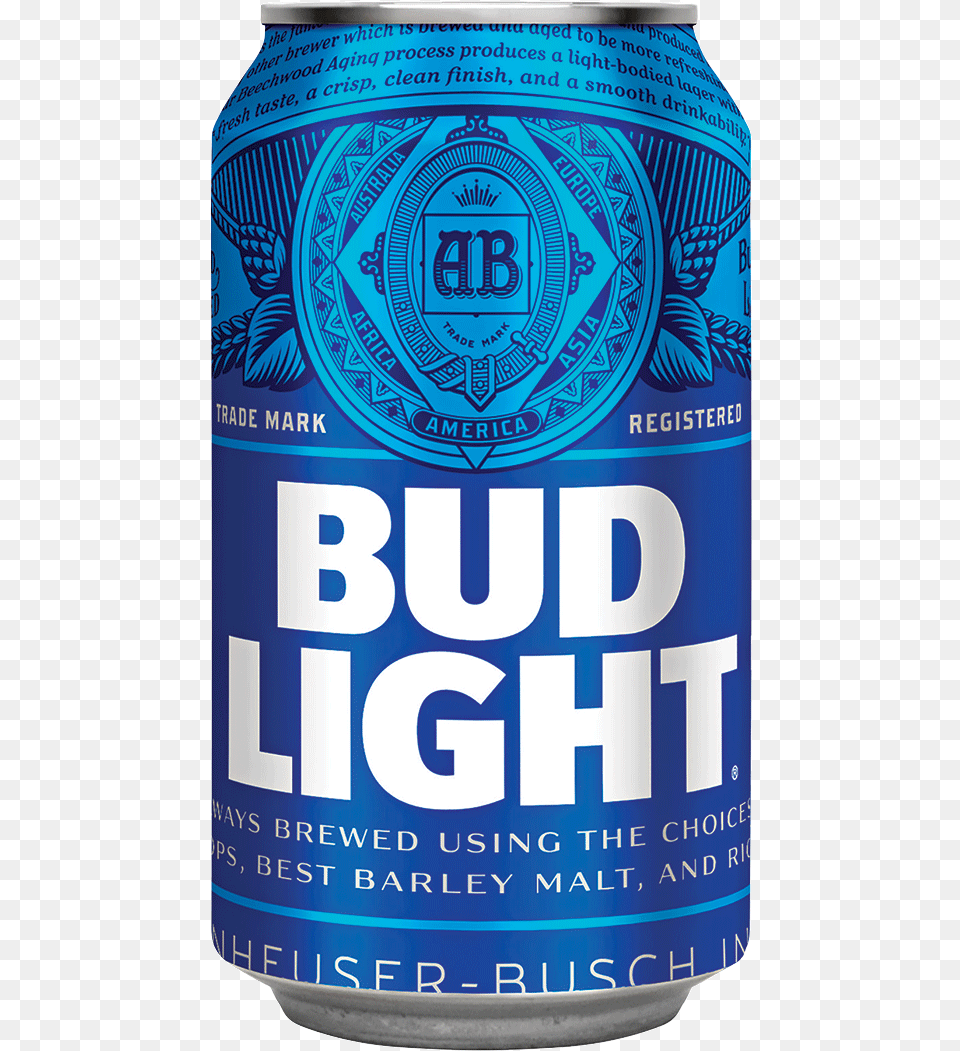 Bud Light Can, Alcohol, Beer, Beverage, Lager Png Image