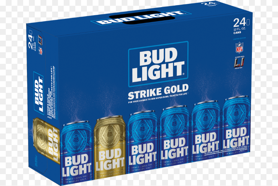 Bud Light Golden Can Get Super Bowl Tickets For Life Fortune Bud Light Gold Can, Alcohol, Beer, Beverage, Lager Free Transparent Png