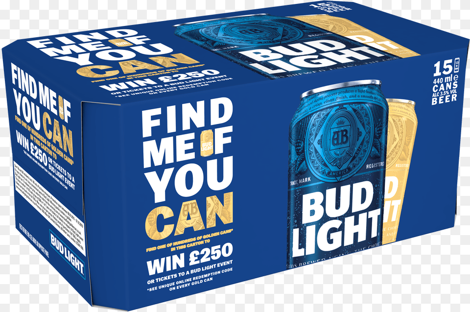 Bud Light Kicks Off Golden Can Promotion Box, Alcohol, Beer, Beverage, Lager Free Png