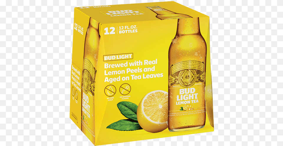 Bud Light Lemon Tea, Alcohol, Beer, Beverage, Plant Free Png