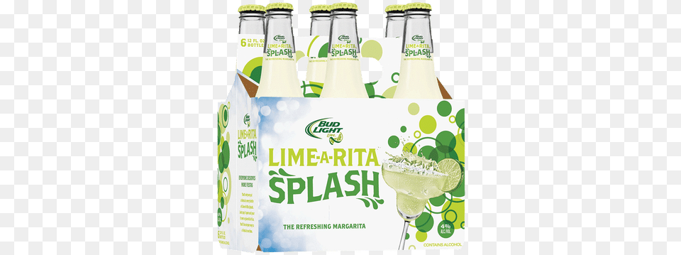 Bud Light Lime Arita Splash Budweiser Bud Light Lime A Rita Splash, Beverage, Bottle, Alcohol, Beer Png Image