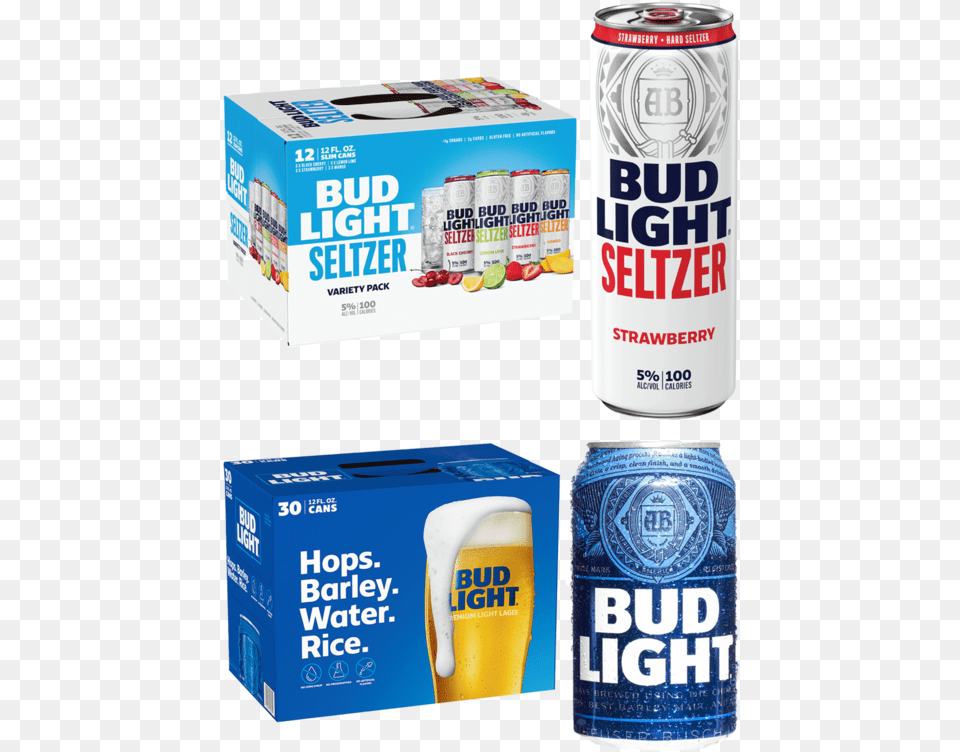 Bud Light Party Pack Snacks Drinks Bud Light 15 Pack, Alcohol, Beer, Beverage, Lager Png Image