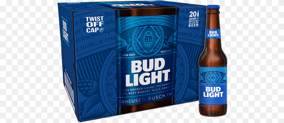 Bud Light Uk Beer Bottle, Alcohol, Beer Bottle, Beverage, Lager Free Png Download