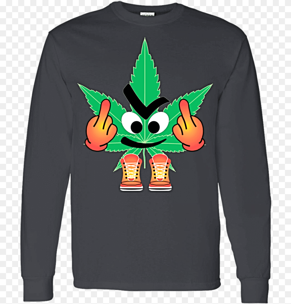 Bud The Weed Leaf Flipping The Bird Men39s Long Sleeve Sweatshirt, Clothing, Long Sleeve, T-shirt, Knitwear Free Transparent Png