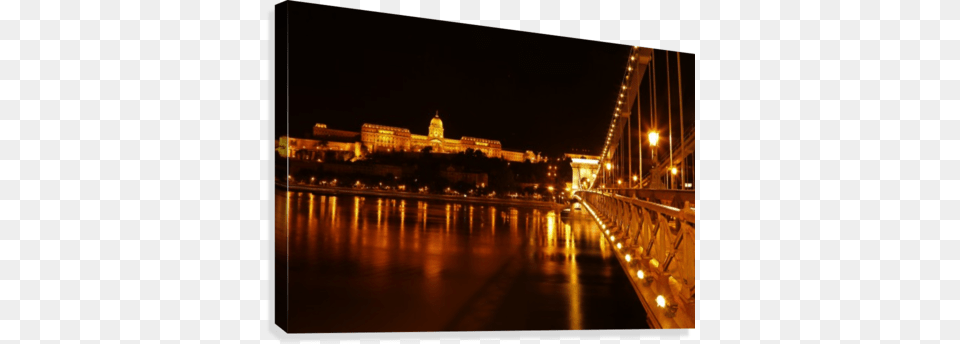 Buda Castle And Chain Bridge 45 Canvas Print Danube, City, Water, Waterfront, Suspension Bridge Free Transparent Png