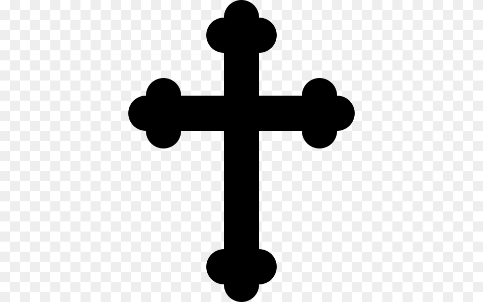 Budded Cross Also Known As The Apostles Cross, Gray Png