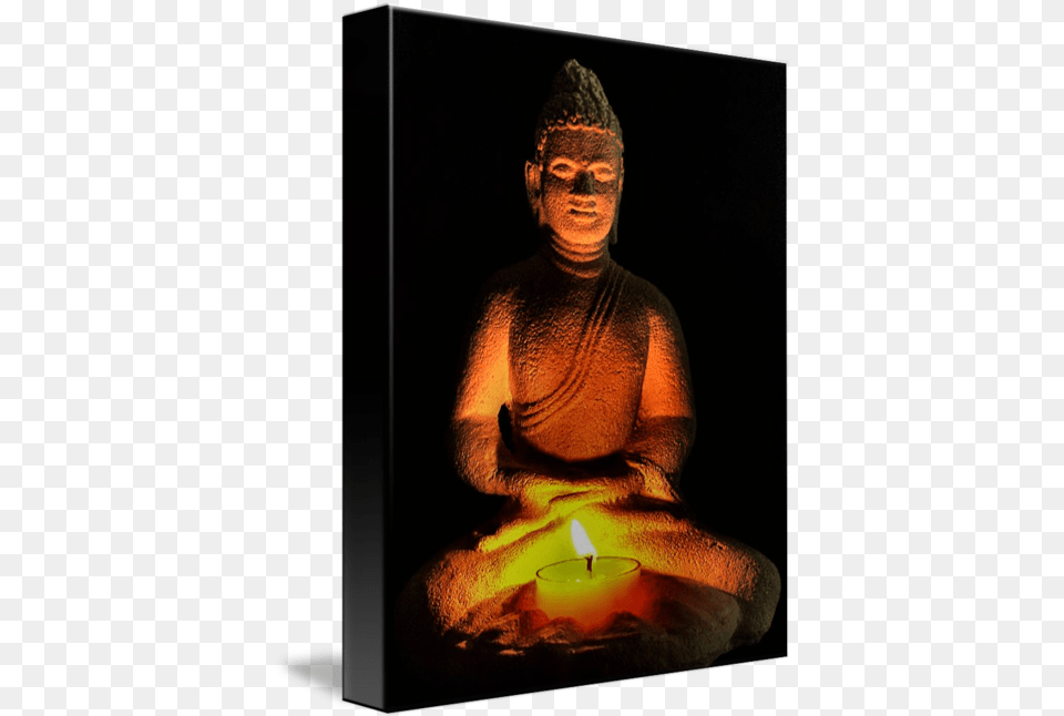 Buddha By Candle Light Celine Chamberlin Religion, Art, Prayer, Adult, Male Free Png