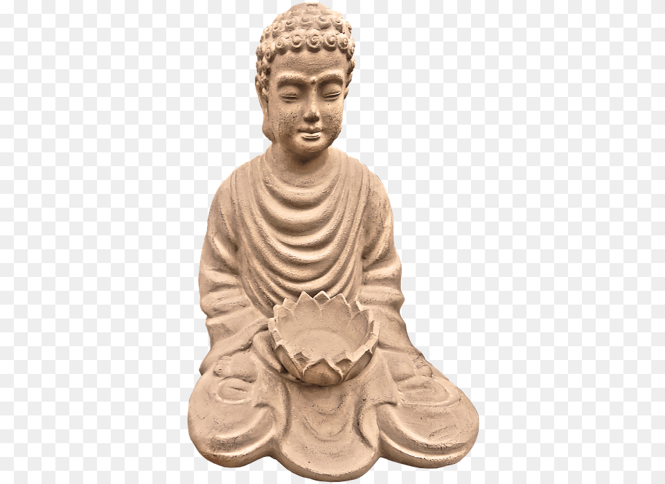 Buddha Figure Begging Bowl Ceramic Sitting Begging Buddha, Art, Adult, Male, Man Png Image
