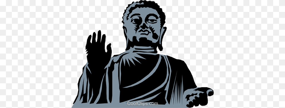 Buddha Royalty Vector Clip Art Illustration, Stencil, Adult, Male, Man Png